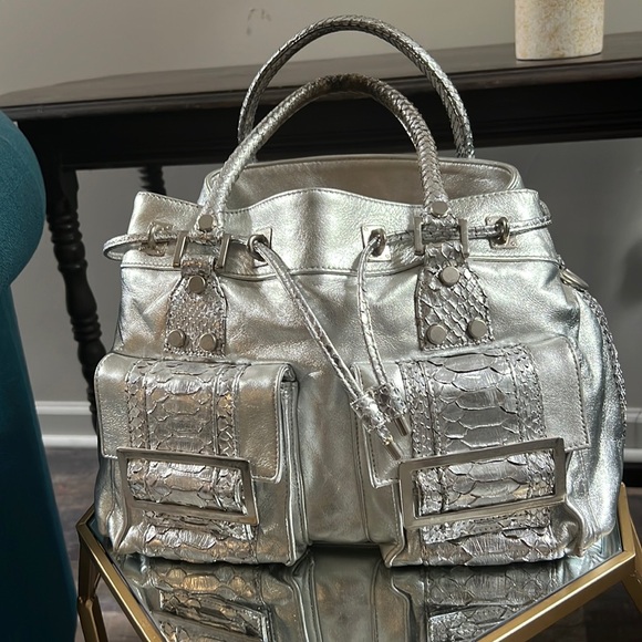 andrea brueckner | Bags | Rare Andrea Brueckner Tierney City Bag Silver ...